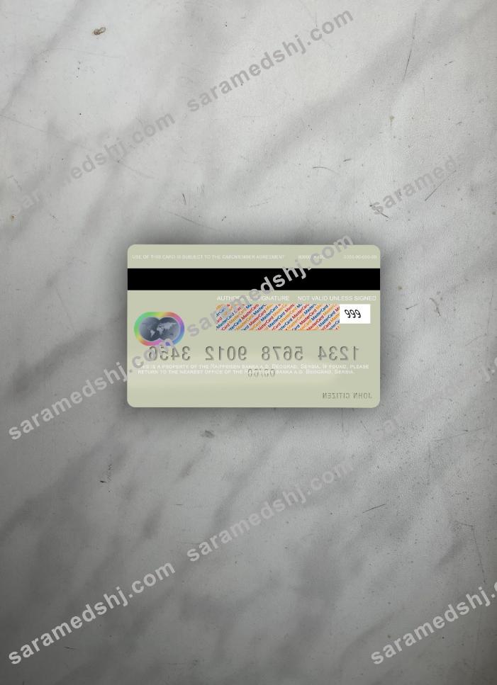 Serbia Raiffeisen banka a.d. Beograd mastercard photolook back